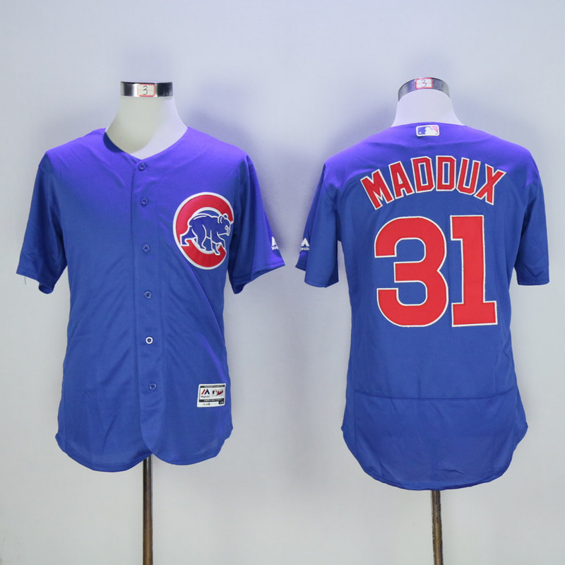 Men Chicago Cubs #31 Maddux Blue MLB Jerseys